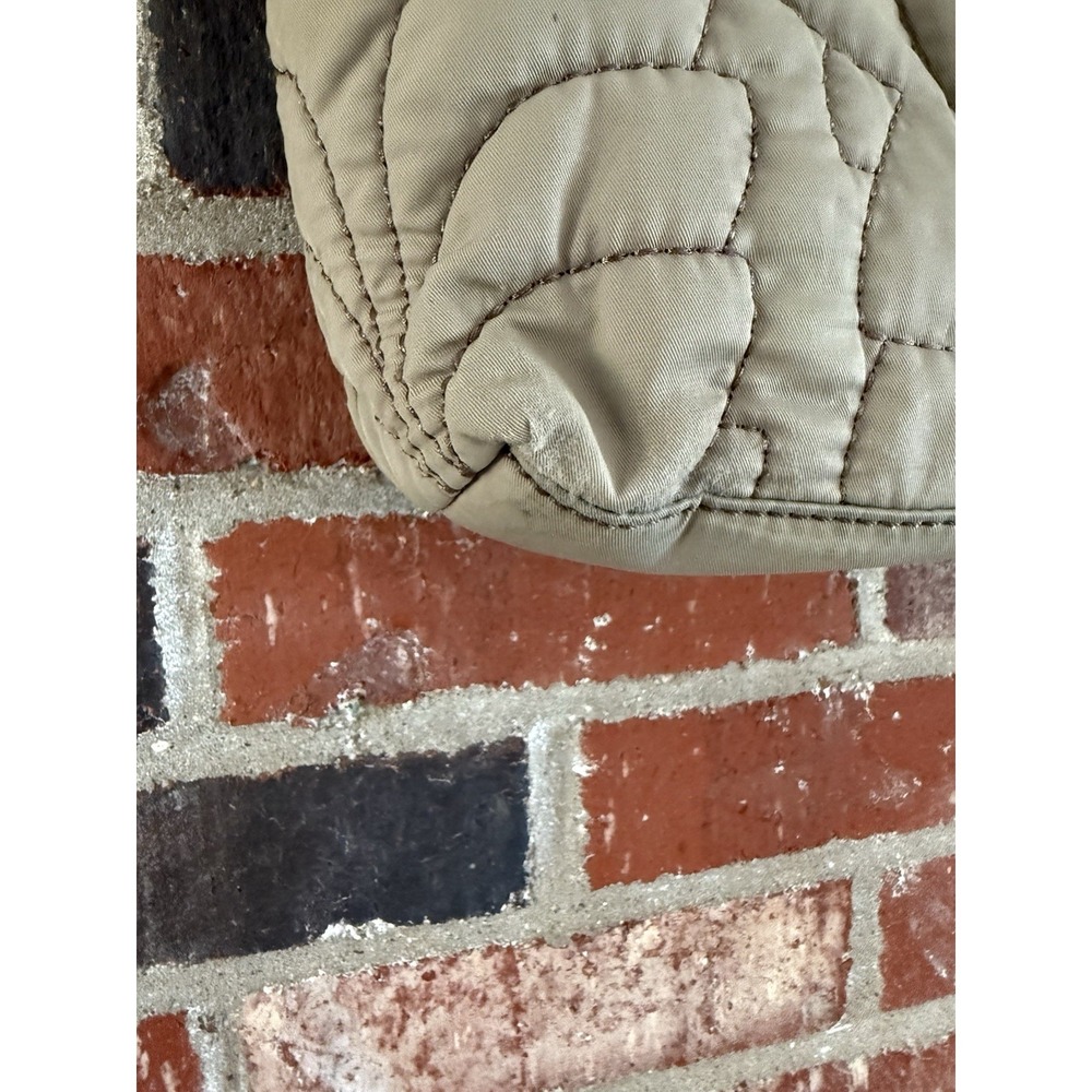 Vintage Fossil Key Per Gray Brown Quilted Tote Bag Shoulder Purse - Picture 4 of 13